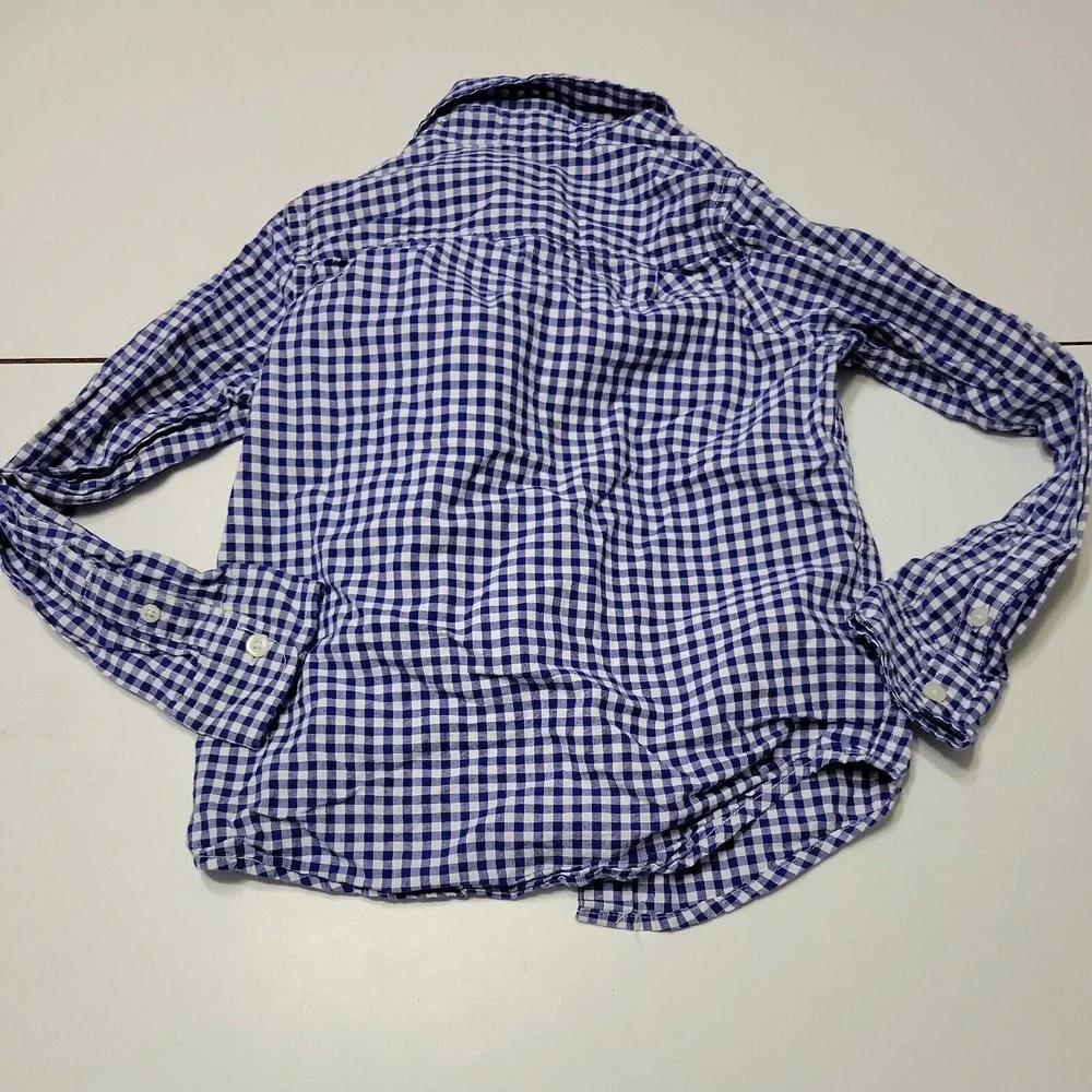 Childrens Place Est 1989 Place Boy 5/6 Button Up Shirt Blue Stripe Pocket Cotton